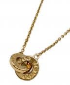 COACHコーチ）の古着「インターロッキング オープン サークル ペンダント ネックレス」｜ゴールド