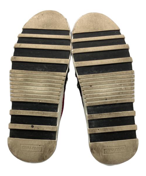 MIU MIU（ミュウミュウ）MIU MIU (ミュウミュウ) ビジューベロアスニーカー ボルドー サイズ:36の古着・服飾アイテム