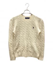 POLO RALPH LAUREN（ポロ・ラルフローレン）の古着「カシミヤ混ウールケーブルニット」｜アイボリー