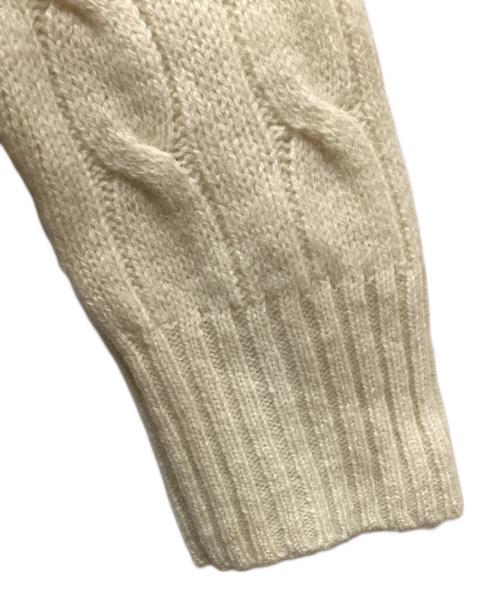 POLO RALPH LAUREN（ポロ・ラルフローレン）POLO RALPH LAUREN (ポロ・ラルフローレン) カシミヤ混ウールケーブルニット アイボリー サイズ:XSの古着・服飾アイテム