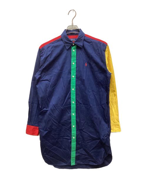 POLO RALPH LAUREN（ポロ・ラルフローレン）POLO RALPH LAUREN (ポロ・ラルフローレン) ブロックカラーシャツワンピース ネイビー サイズ:4の古着・服飾アイテム