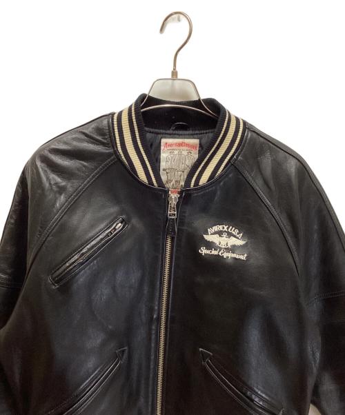 AVIREX（アヴィレックス）AVIREX (アヴィレックス) レザーバーシティージャケット ブラック サイズ:XSの古着・服飾アイテム