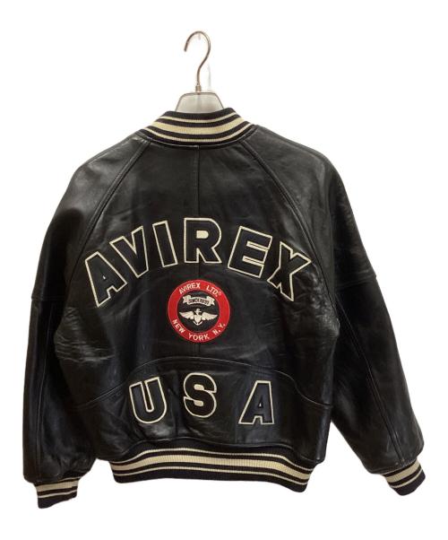 AVIREX（アヴィレックス）AVIREX (アヴィレックス) レザーバーシティージャケット ブラック サイズ:XSの古着・服飾アイテム