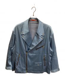 GUILD PRIME（ギルドプライム）の古着「ダブルライダースジャケット」｜ブルー