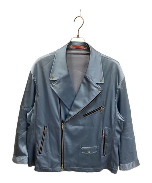 GUILD PRIME（ギルドプライム）GUILD PRIME (ギルドプライム) ダブルライダースジャケット ブルー サイズ:1の古着・服飾アイテム