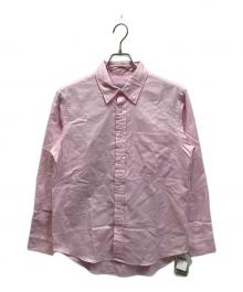 JOHN SMEDLEY（ジョンスメドレー）の古着「MICRO OXFORD CONCEAL BD SHIRT/ミクロオックスフォードカンスィールビーディーシャツ」｜ピンク