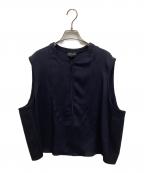 GIORGIO ARMANIジョルジョアルマーニ）の古着「ノースリーブジップブラウス」｜ネイビー