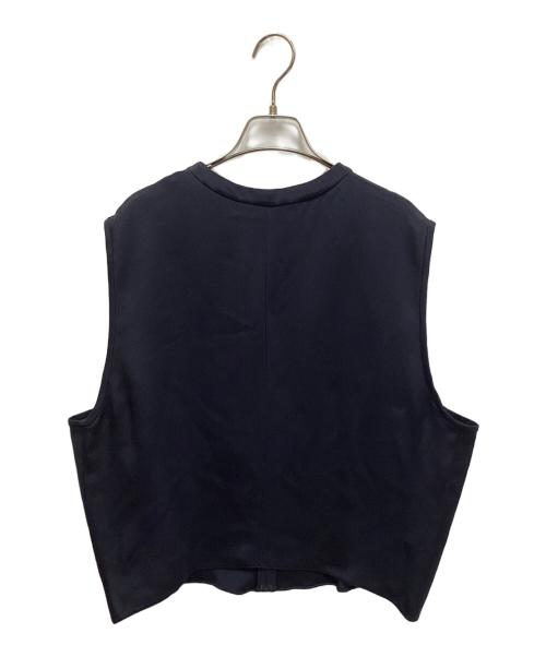 GIORGIO ARMANI（ジョルジョアルマーニ）GIORGIO ARMANI (ジョルジョアルマーニ) ノースリーブジップブラウス ネイビー サイズ:50の古着・服飾アイテム