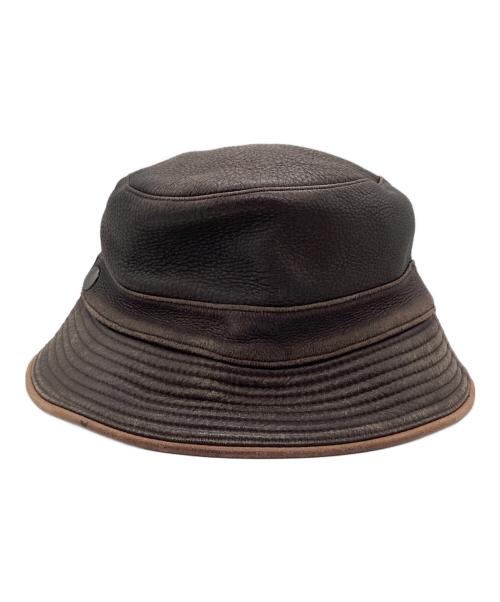 HERMES（エルメス）HERMES (エルメス) ラムレザーハット ブラウンの古着・服飾アイテム