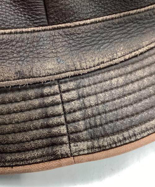 HERMES（エルメス）HERMES (エルメス) ラムレザーハット ブラウンの古着・服飾アイテム