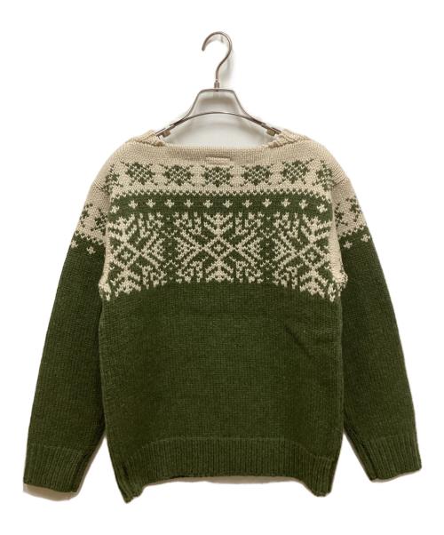 JELADO（ジェラード）JELADO (ジェラード) ボートネックニット ベージュ×カーキ サイズ:Sの古着・服飾アイテム