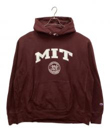 Champion REVERSE WEAVE（チャンピオン リバース ウィーブ）の古着「POプリントパーカー」｜エンジ