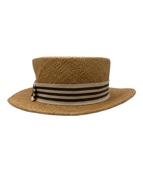 Pois E（ポイゼ）pois e (ポイゼ) カンカン帽 ブラウン サイズ:表記なしの古着・服飾アイテム