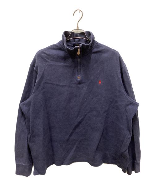 POLO RALPH LAUREN（ポロ・ラルフローレン）POLO RALPH LAUREN (ポロ・ラルフローレン) ハーフジップスウェット ネイビー サイズ:XLの古着・服飾アイテム