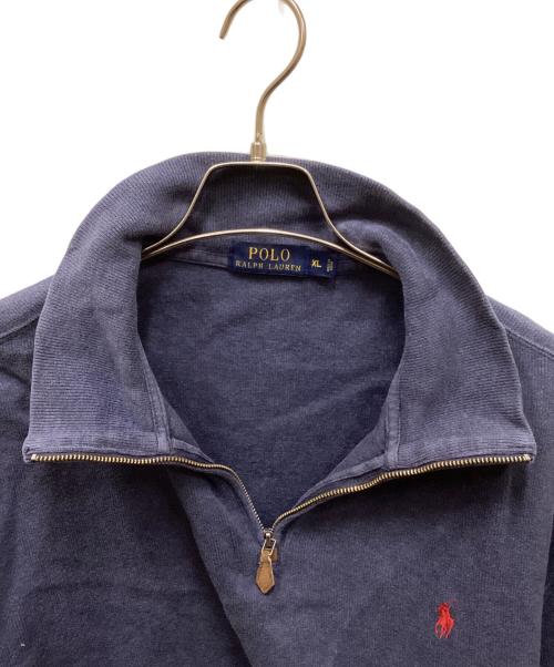 POLO RALPH LAUREN（ポロ・ラルフローレン）POLO RALPH LAUREN (ポロ・ラルフローレン) ハーフジップスウェット ネイビー サイズ:XLの古着・服飾アイテム