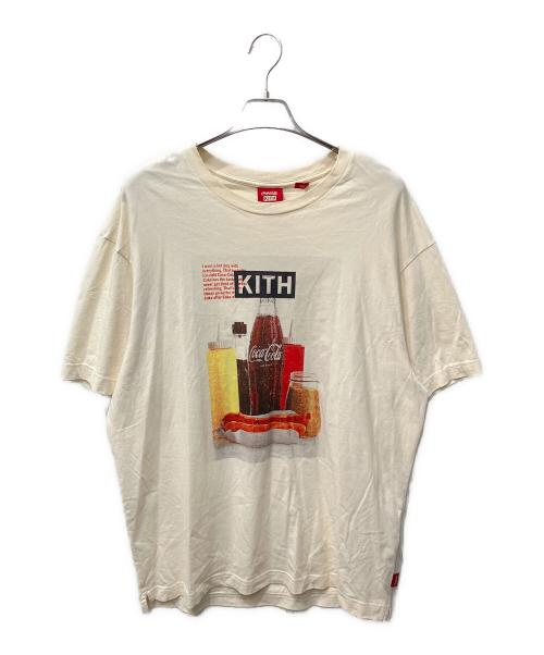 KITH（キス）KITH (キス) Coca Cola (コカコーラ) プリントTシャツ アイボリー サイズ:Lの古着・服飾アイテム
