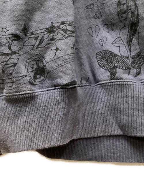 BlackEyePatch（ブラックアイパッチ）BlackEyePatch (ブラックアイパッチ) ALEHSY スウェット/イラストプリント グレー サイズ:Lの古着・服飾アイテム