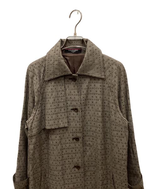 LEONARD（レオナール）LEONARD (レオナール) スプリング テキストトレンチコート ブラウン サイズ:11の古着・服飾アイテム