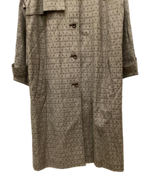 LEONARD（レオナール）LEONARD (レオナール) スプリング テキストトレンチコート ブラウン サイズ:11の古着・服飾アイテム