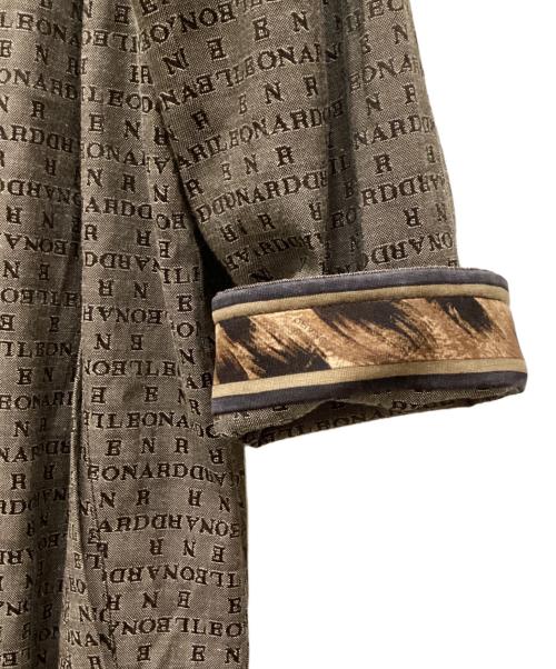 LEONARD（レオナール）LEONARD (レオナール) スプリング テキストトレンチコート ブラウン サイズ:11の古着・服飾アイテム