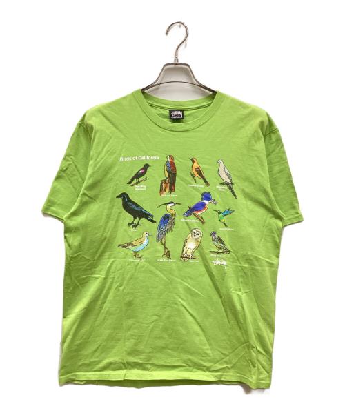 stussy（ステューシー）stussy (ステューシー) birds of california tee/バーズオブカリフォォルニアTシャツ 黄緑 サイズ:Lの古着・服飾アイテム
