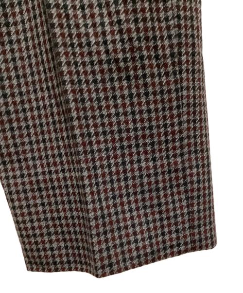PRADA（プラダ）PRADA (プラダ) 千鳥柄ウールスラックス ブラウン×グレー サイズ:52の古着・服飾アイテム