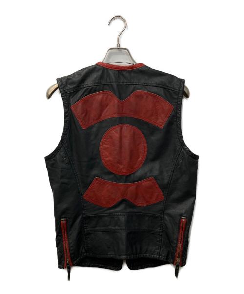 DIESEL（ディーゼル）DIESEL (ディーゼル) レザーベスト ネイビー サイズ:Sの古着・服飾アイテム