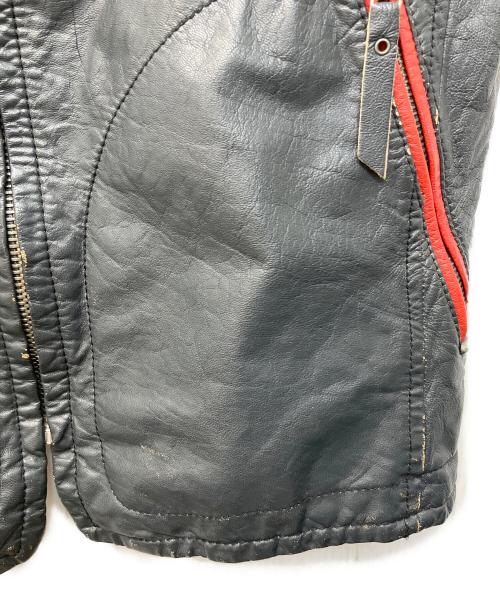 DIESEL（ディーゼル）DIESEL (ディーゼル) レザーベスト ネイビー サイズ:Sの古着・服飾アイテム