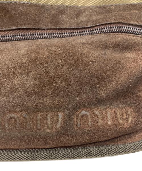 MIU MIU（ミュウミュウ）MIU MIU (ミュウミュウ) レザー切替ウエストバッグ ブラウン×オリーブの古着・服飾アイテム