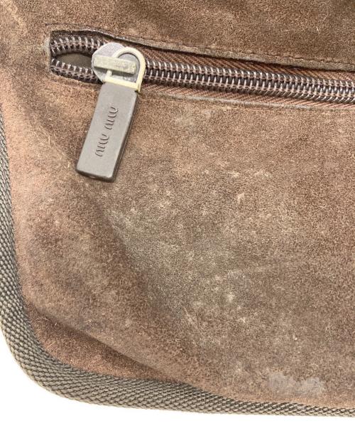 MIU MIU（ミュウミュウ）MIU MIU (ミュウミュウ) レザー切替ウエストバッグ ブラウン×オリーブの古着・服飾アイテム