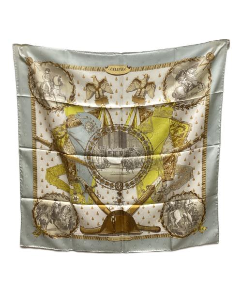 HERMES（エルメス）HERMES (エルメス) シルクスカーフ イエロー×スカイブルーの古着・服飾アイテム