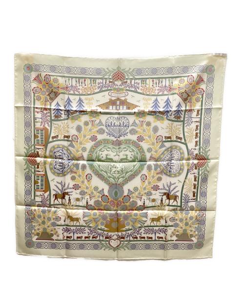 HERMES（エルメス）HERMES (エルメス) シルクスカーフ 黄緑の古着・服飾アイテム