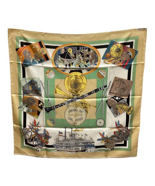 HERMES（エルメス）HERMES (エルメス) シルクスカーフ ベージュの古着・服飾アイテム