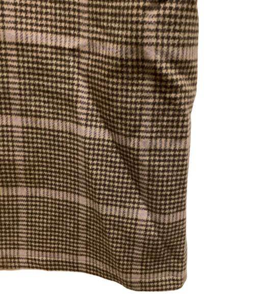 taupe（トープ）TAUPE (トープ) W Breasted Check Stand Up Coat ブラウン サイズ:3の古着・服飾アイテム