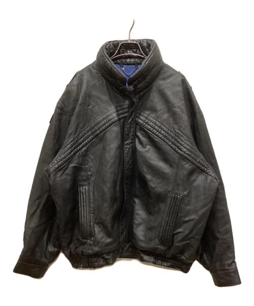 St Michael（セントミカエル）St Michael (セントミカエル) レザーボンバージャケット ブラック サイズ:XLの古着・服飾アイテム