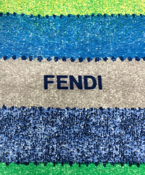 FENDI（フェンディ）FENDI (フェンディ) シルクスカーフ グリーン×ブルーの古着・服飾アイテム