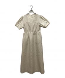 RAY BEAMS（レイ ビームス）の古着「立体ジャガードパフワンピース」｜アイボリー