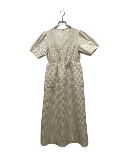 RAY BEAMS（レイ ビームス）RAY BEAMS (レイ ビームス) 立体ジャガードパフワンピース アイボリーの古着・服飾アイテム