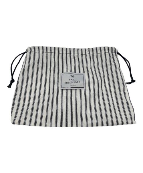 ANYA HINDMARCH（アニヤ・ハインドマーチ）ANYA HINDMARCH (アニヤ・ハインドマーチ) Prausting pouch eyes / 巾着ポーチ ブラックの古着・服飾アイテム