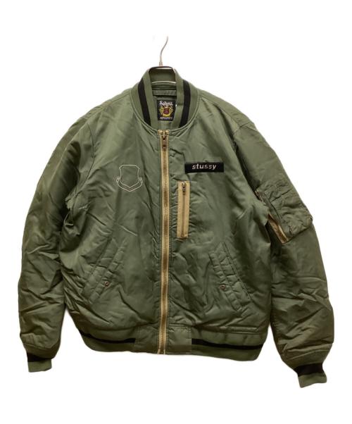 Schott（ショット）Schott (ショット) stussy (ステューシー) フライトジャケット カーキ サイズ:Lの古着・服飾アイテム