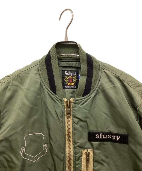 Schott（ショット）Schott (ショット) stussy (ステューシー) フライトジャケット カーキ サイズ:Lの古着・服飾アイテム