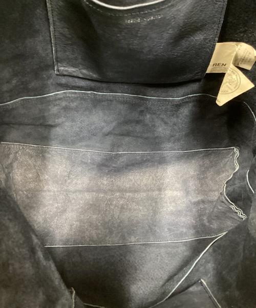 REN（レン）REN (レン) レザートートバッグ ネイビーの古着・服飾アイテム