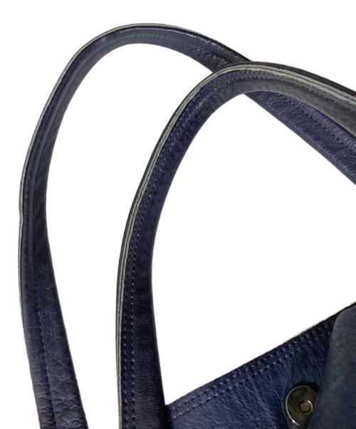 REN（レン）REN (レン) レザートートバッグ ネイビーの古着・服飾アイテム