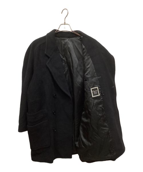 Christian Dior MONSIEUR（クリスチャンディオールムッシュ）Christian Dior MONSIEUR (クリスチャンディオールムッシュ) アンゴラブレンドダブルコート ブラック サイズ:Mの古着・服飾アイテム