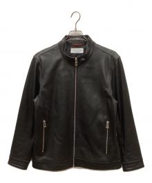 Capri（カプリ）の古着「ラムレザーシングルライダースジャケット」｜ブラック