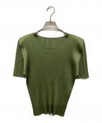 PLEATS PLEASEプリーツプリーズ）の古着「プリーツカットソー」｜グリーン