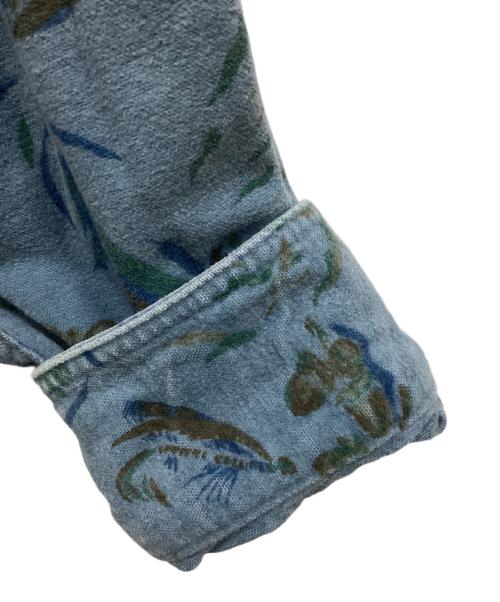 Eddie Bauer（エディーバウアー）Eddie Bauer (エディーバウアー) 総柄シャツ ブルー サイズ:Lの古着・服飾アイテム