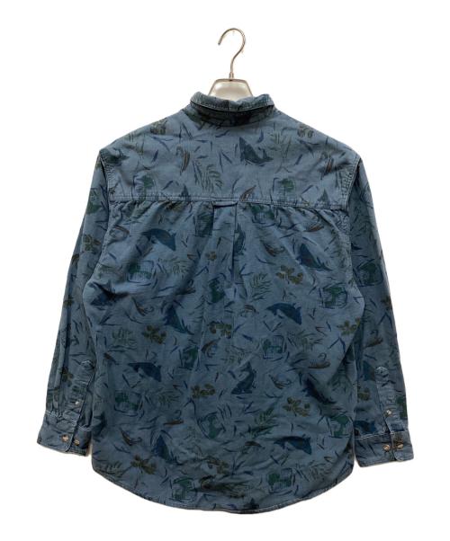 Eddie Bauer（エディーバウアー）Eddie Bauer (エディーバウアー) 総柄シャツ ブルー サイズ:Lの古着・服飾アイテム