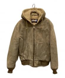 Schott（ショット）の古着「80'sスウェードフーディージャケット」｜ブラウン