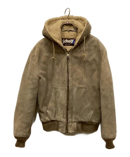 Schott（ショット）Schott (ショット) 80'sスウェードフーディージャケット ブラウン サイズ:40の古着・服飾アイテム